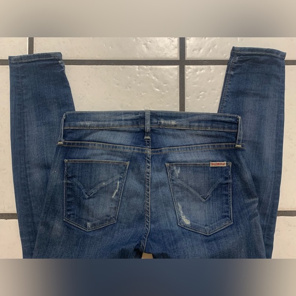 Hudson Krista Super Skinny Blue Denim Fall Jeans Factory Distressed 27x29 Blow - Picture 3 of 7